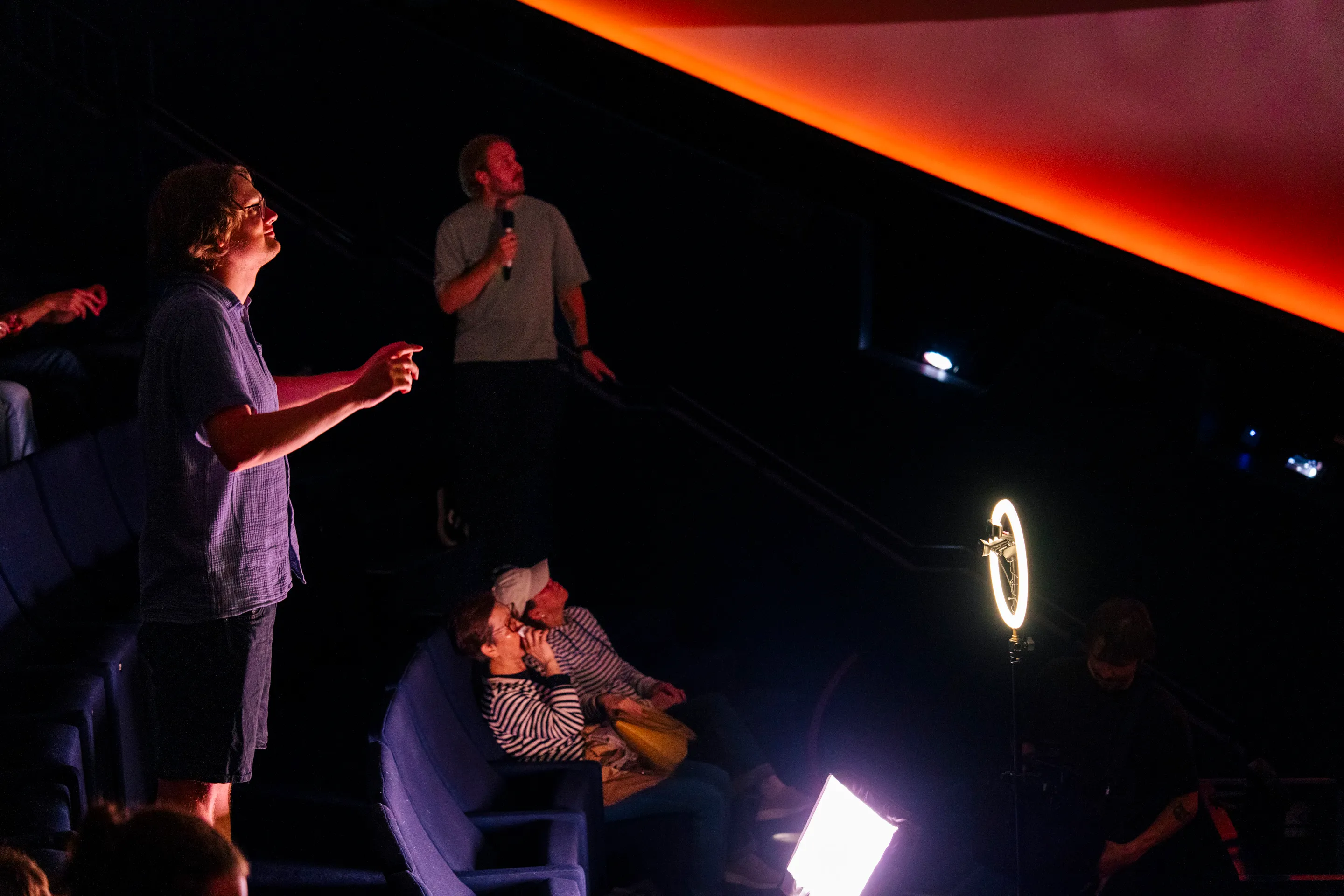 Presenting the installation to an audience in the dome