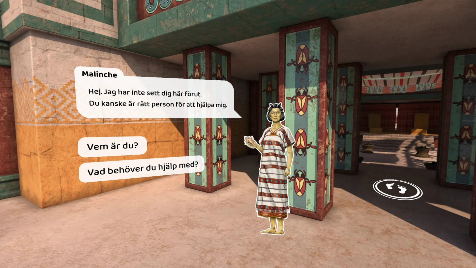 Screenshot of the Malinche character in the experience