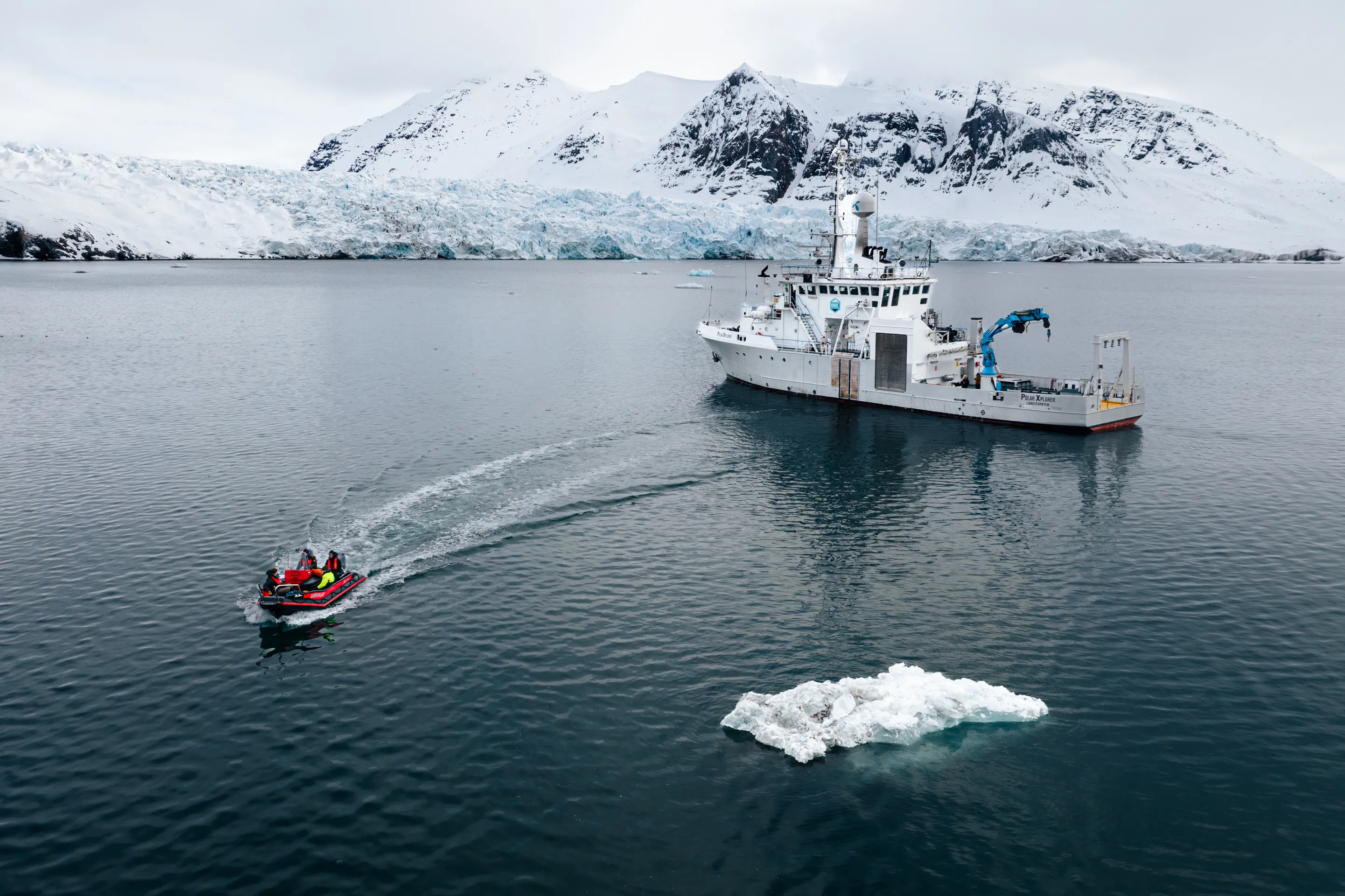 Drone perspective of glacier formations used in Avatar