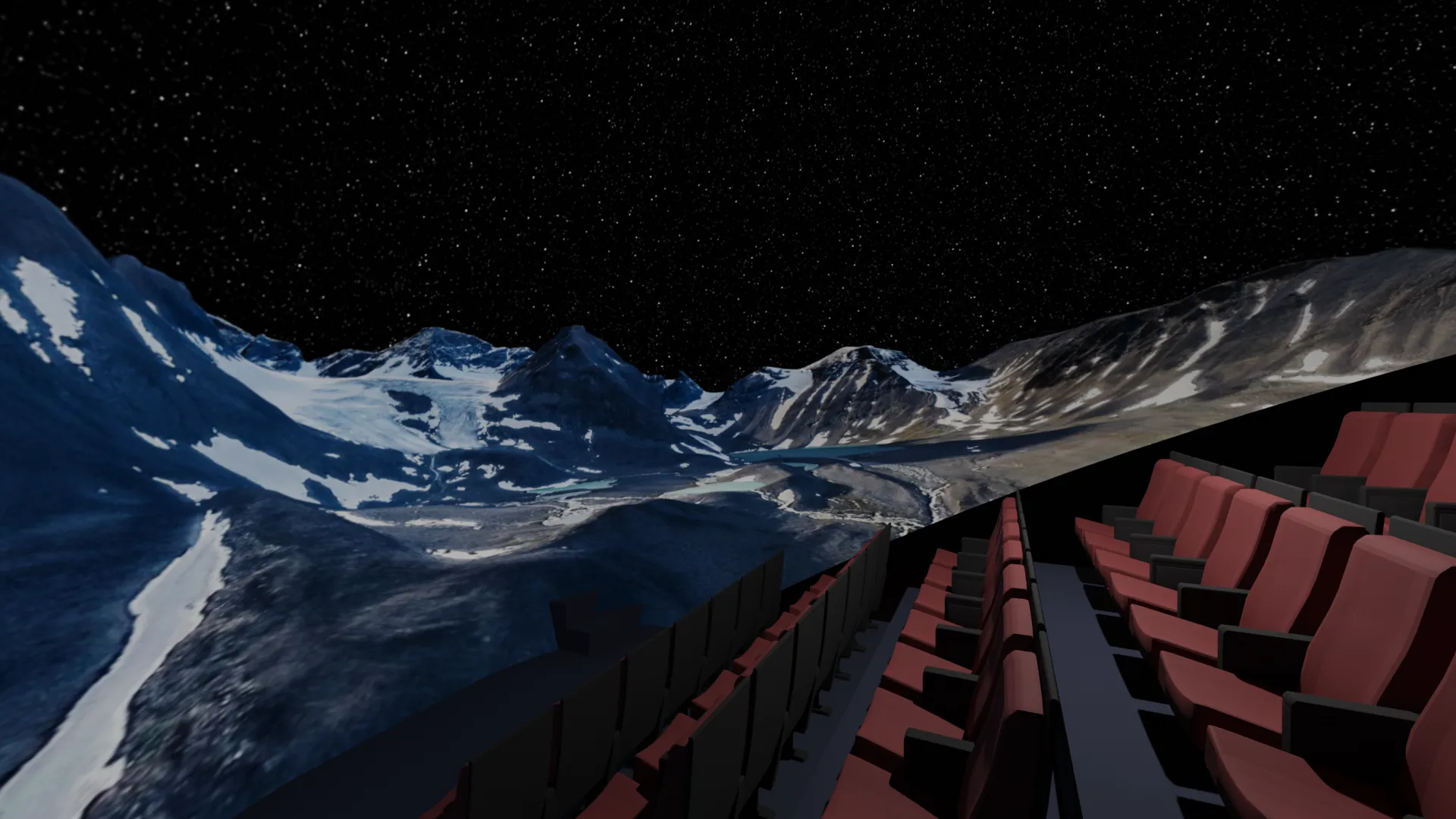 Fulldome cinema visualization of historical glacier