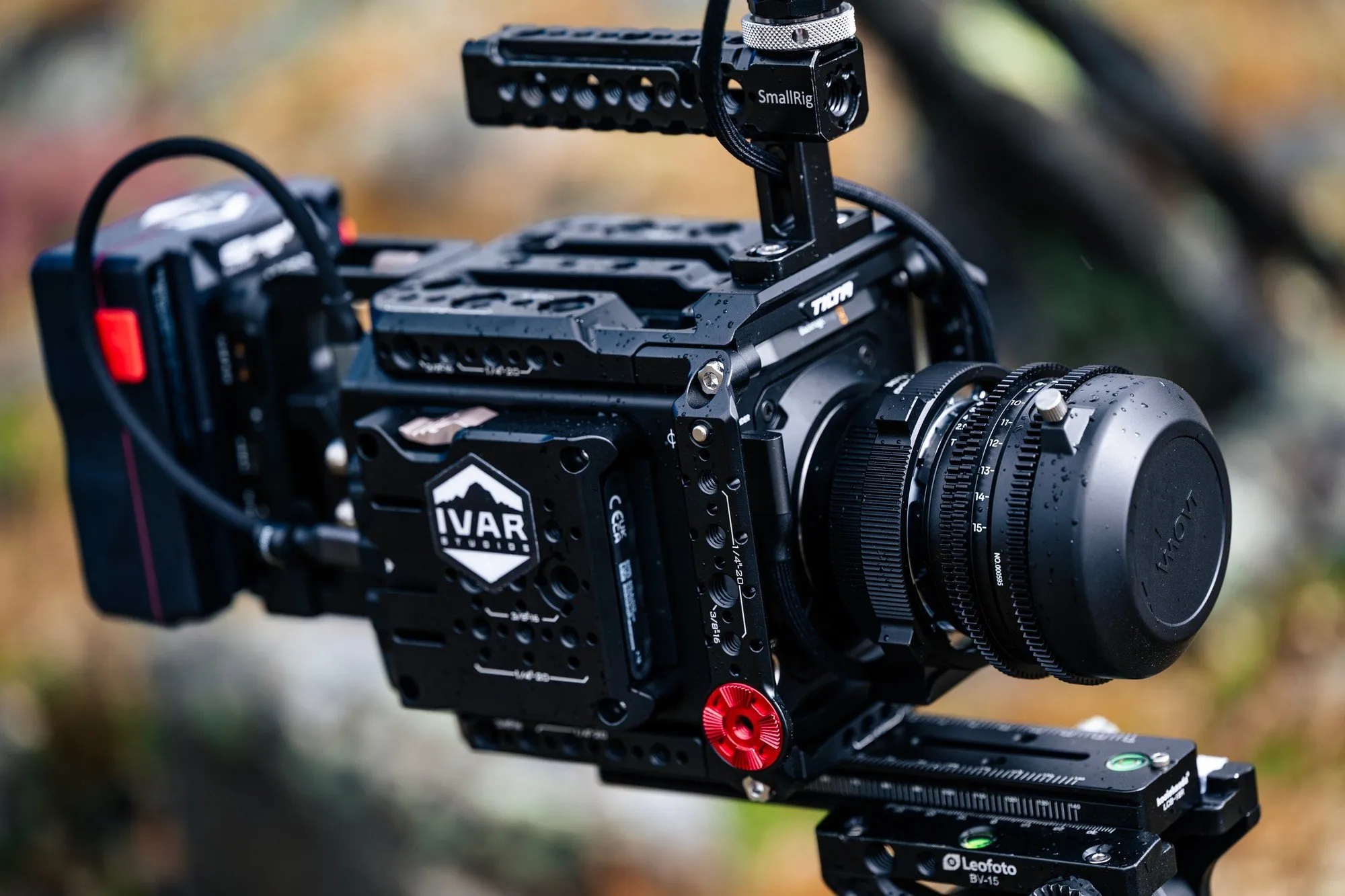 The IVAR Studios fulldome camera rig on a tripod in the Tarfala valley