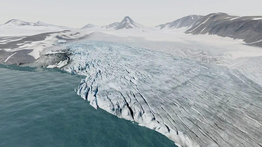 A 3D-scanned glacier front from an exped.earth expedition case